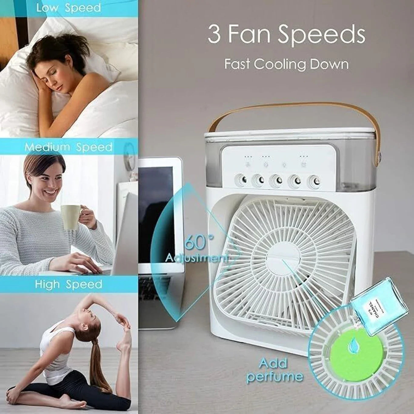 Gadstrong Portable Mini Air Cooler with Mist  – Instant Cooling Anywhere ❄️💧