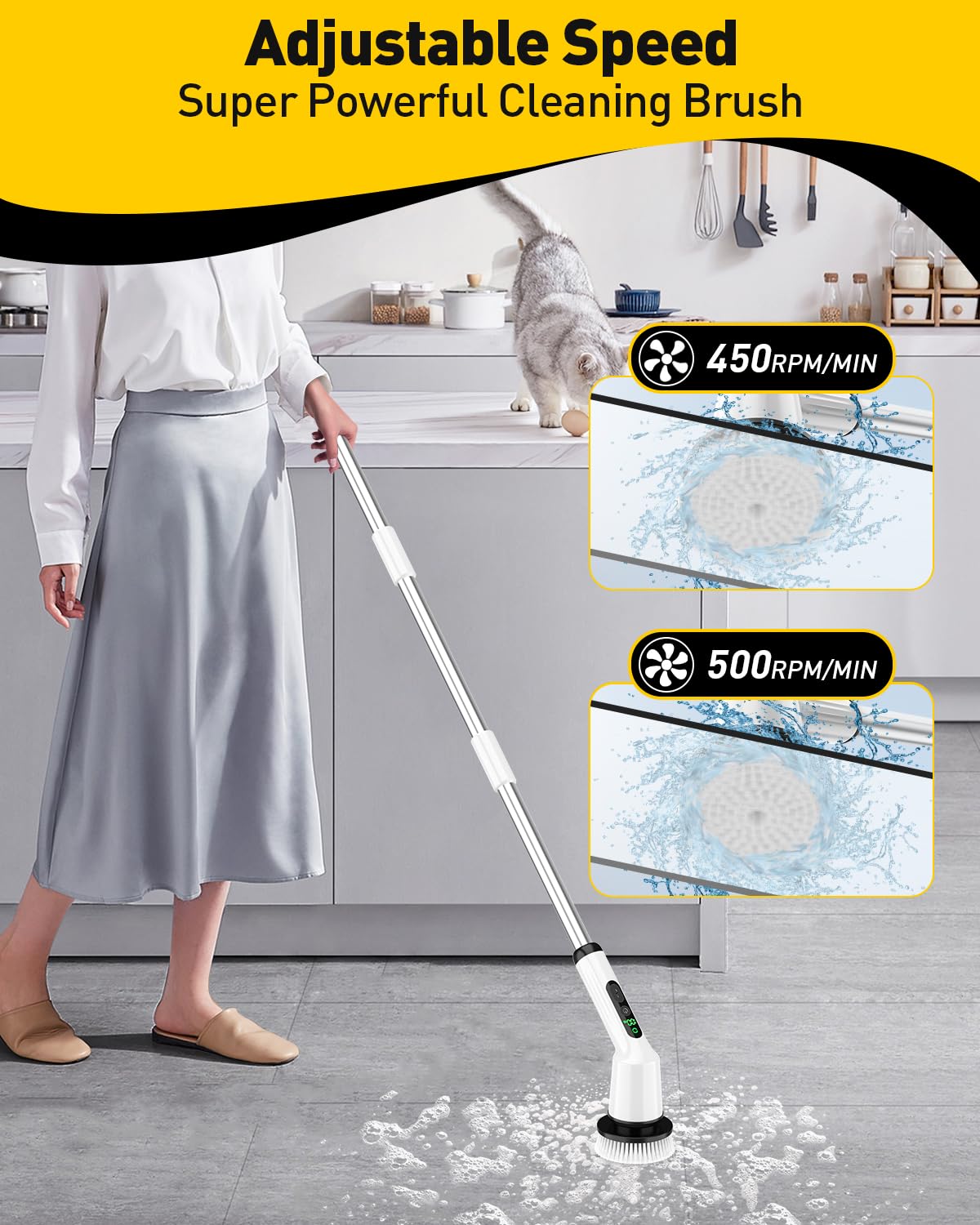 Electric Spin Scrubber for Bathroom, Tile & Floor Cleaning
