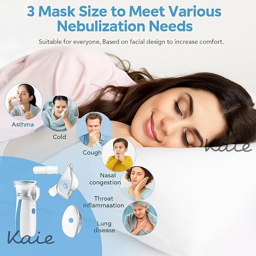 Portable Mesh Nebulizer (Silent, One-Touch Operation) | Travel-Friendly Ultrasonic Nebuliser for Adults & Kids