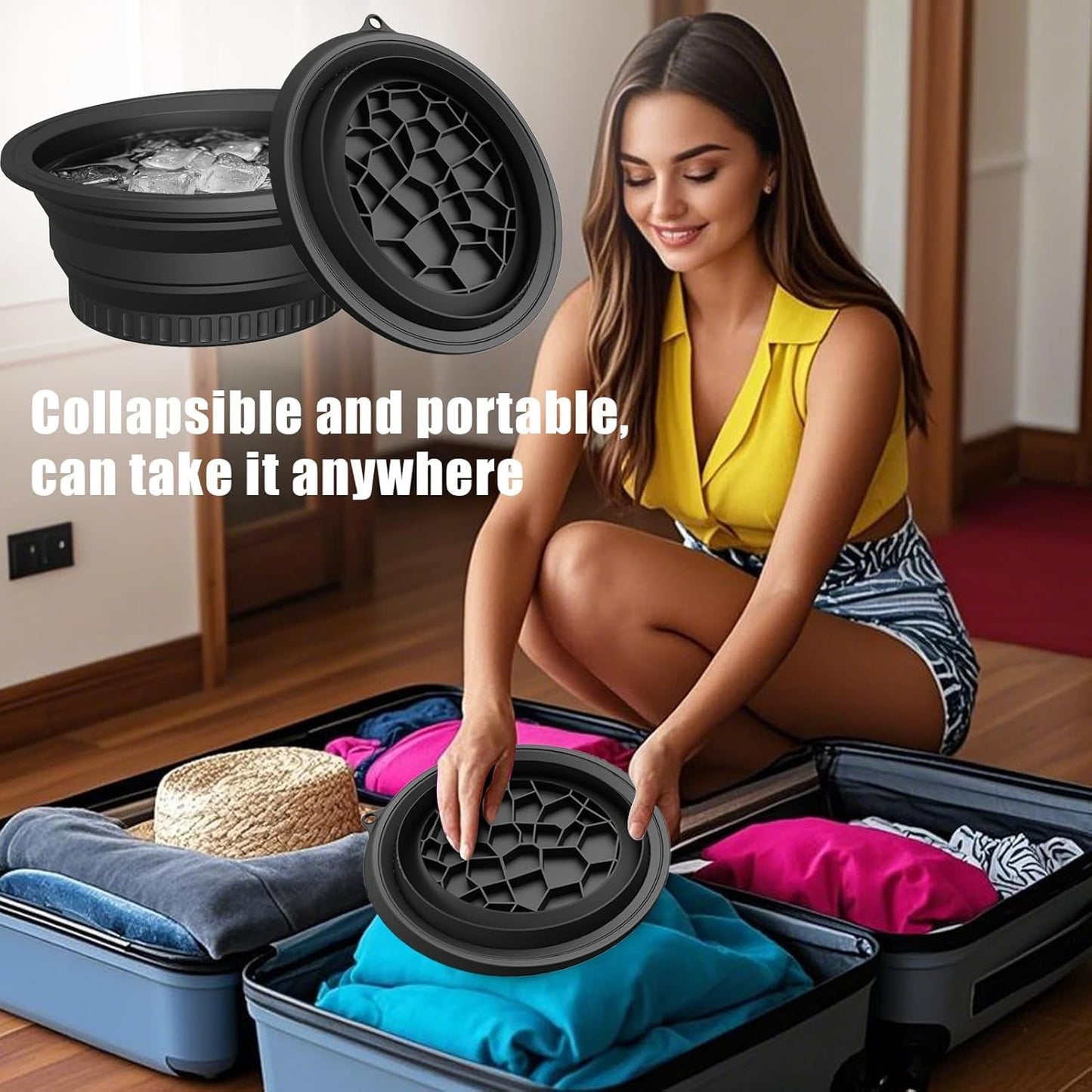 Collapsible Face Tub for Ice Bath, Facial Ice Plunge Bowl, Ice Water Facials at Home