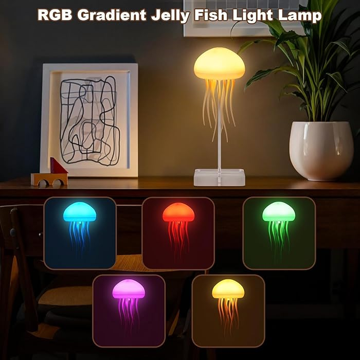 ✨ Ocean Glow™ Jellyfish Lamp – RGB Rechargeable Night Light