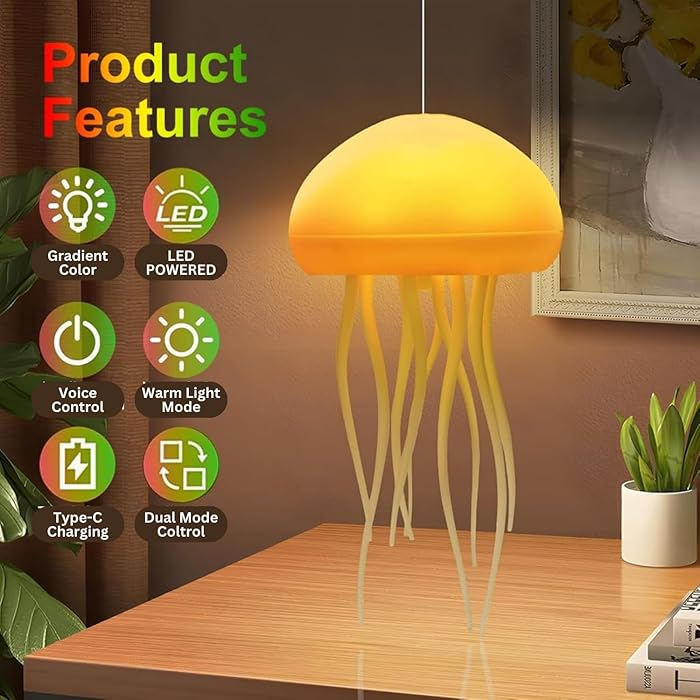 ✨ Ocean Glow™ Jellyfish Lamp – RGB Rechargeable Night Light